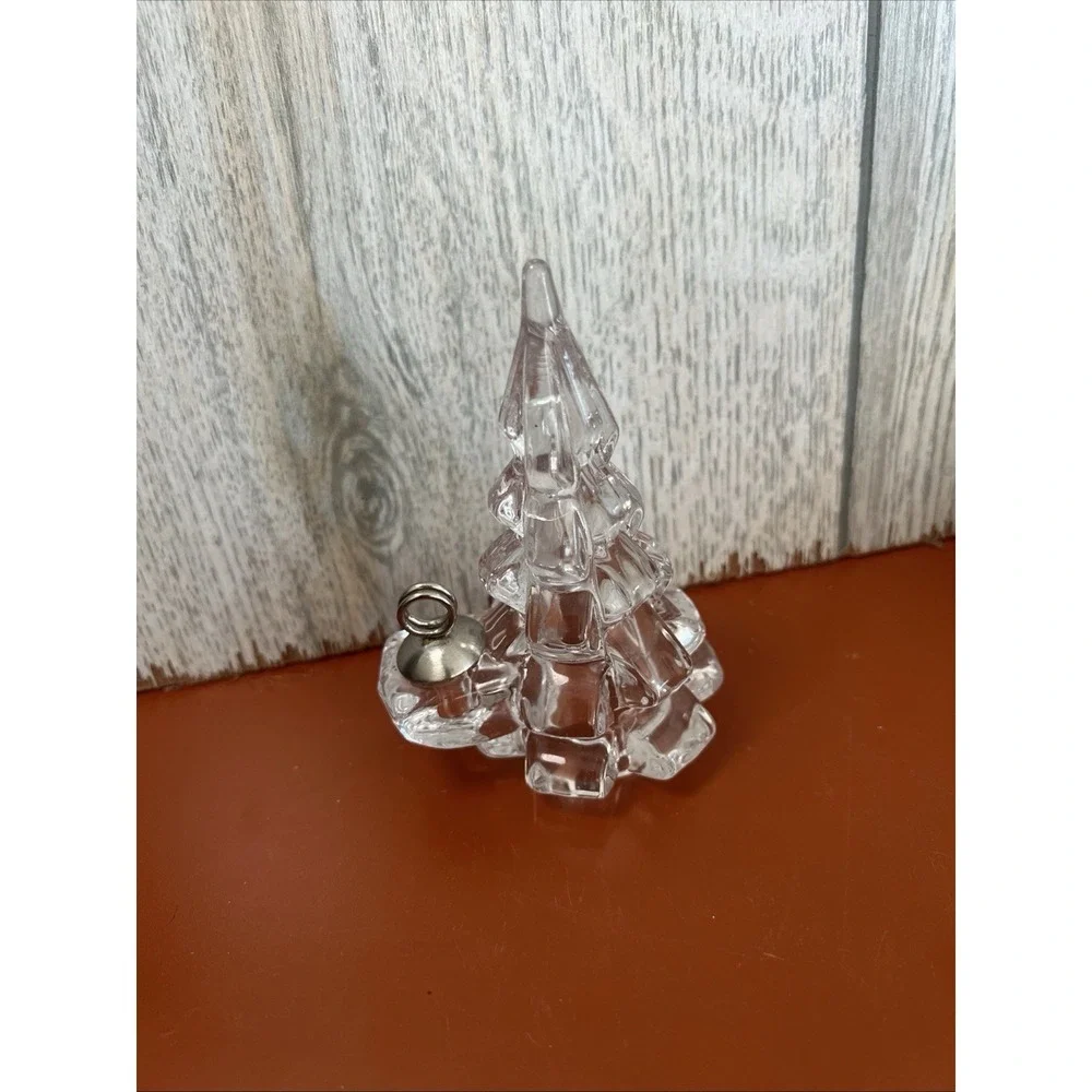Biedermann Glass‎ Christmas Tree Small Candle Holder 4 inches Vintage